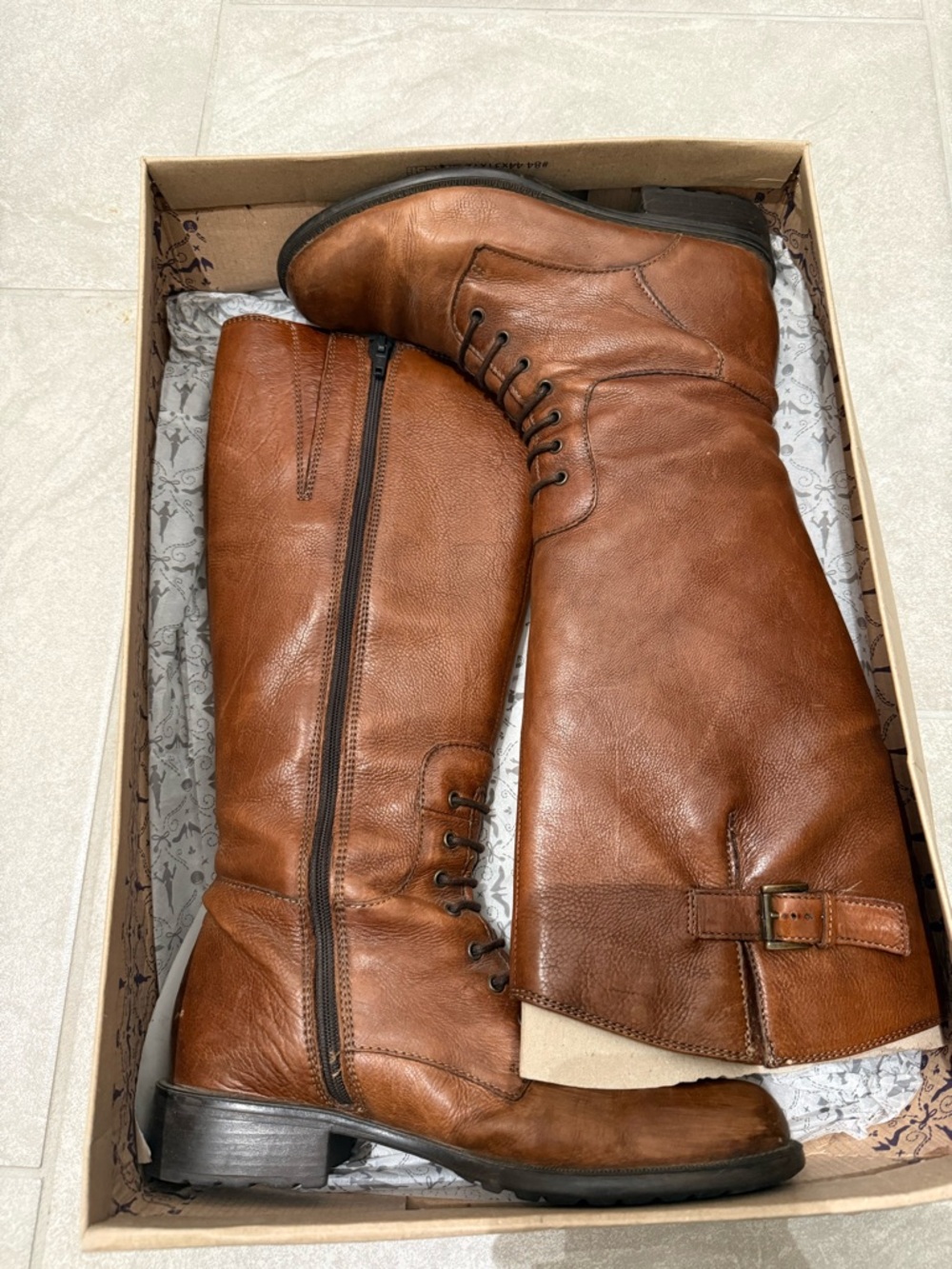 Clark’s Mullin Clove Knee High Boots in Color Cognac-6.5